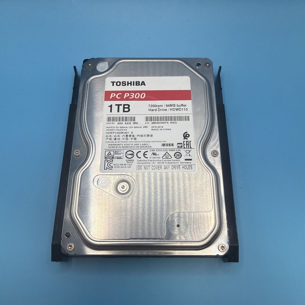 Toshiba  HDWD110 P300 1TB 3.5" SATA III (6.0Gb/s) Desktop Hard Drive